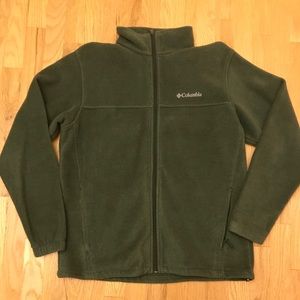 Men’s Columbia Fleece Jacket Coat Green Large